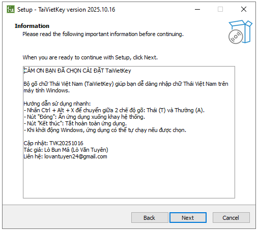 Bước 2: Các thông tin cơ bản