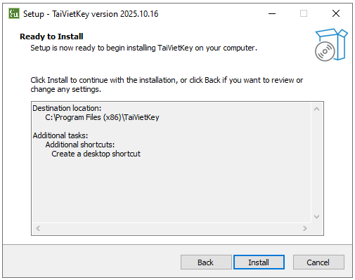 Bước 5: Sẵn sàng cài đặt